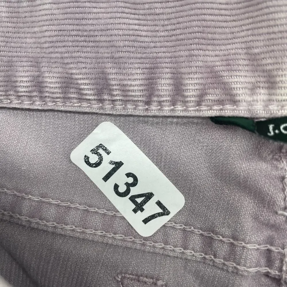 J.CREW Jeans Womens 28 Corduroy Toothpick Ankle Zip Skinny Cotton Stretch Purple